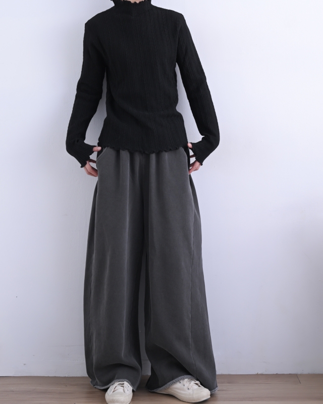 韓 小高領人字紋上衣 5色 size