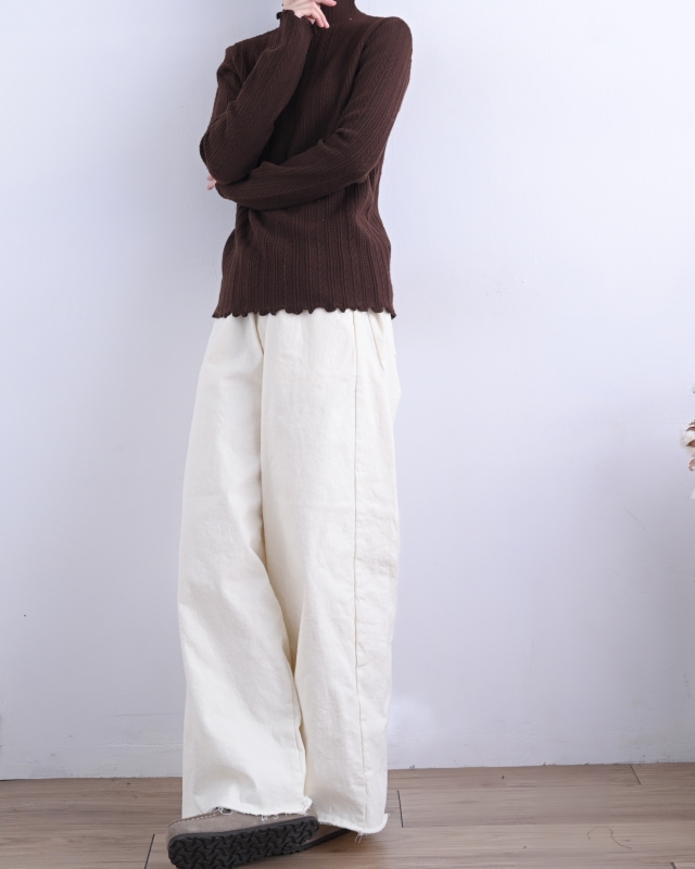 韓 小高領人字紋上衣 5色 size