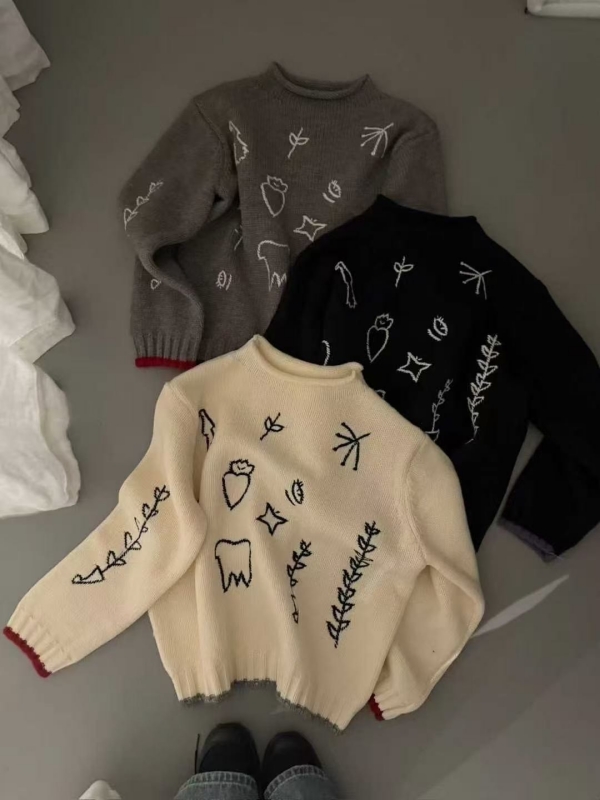 韓 線條圖案上衣 3色