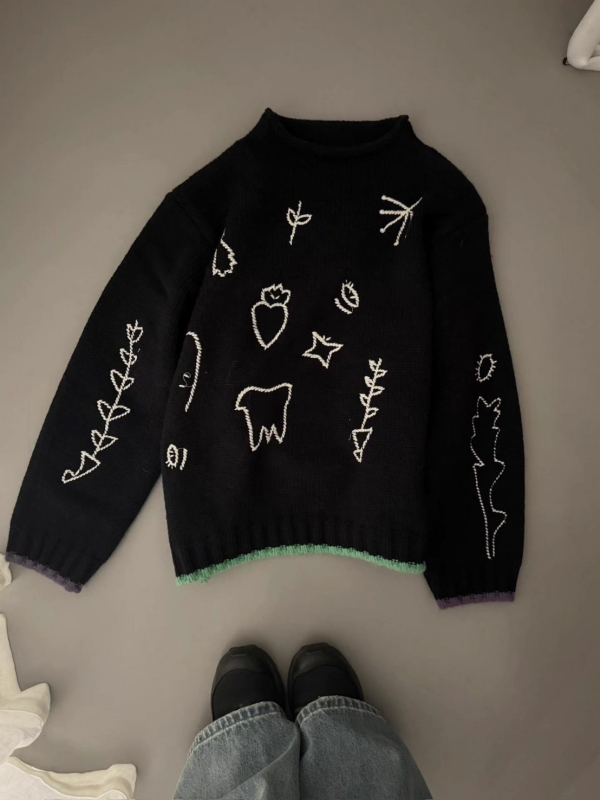 韓 線條圖案上衣 3色