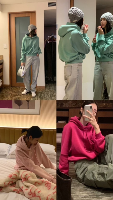 韓 短版連帽上衣 5色 size