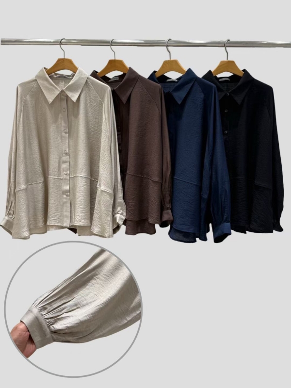 韓 下車線素色襯衫 4色