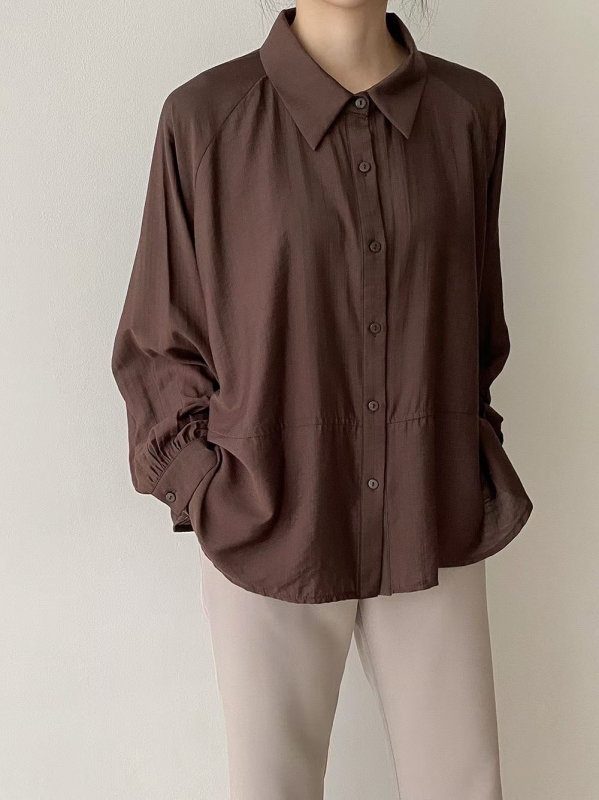 韓 下車線素色襯衫 4色