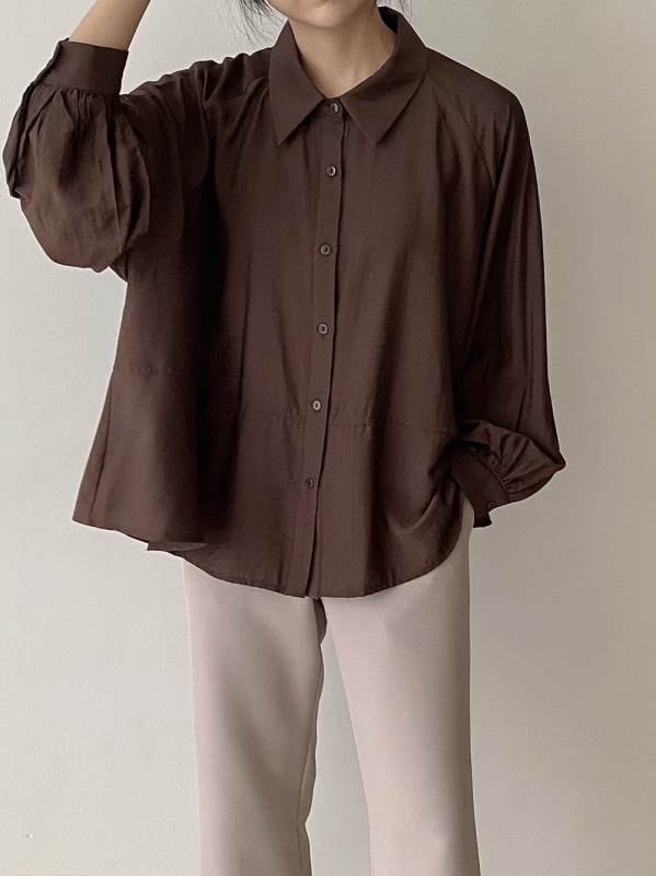 韓 下車線素色襯衫 4色