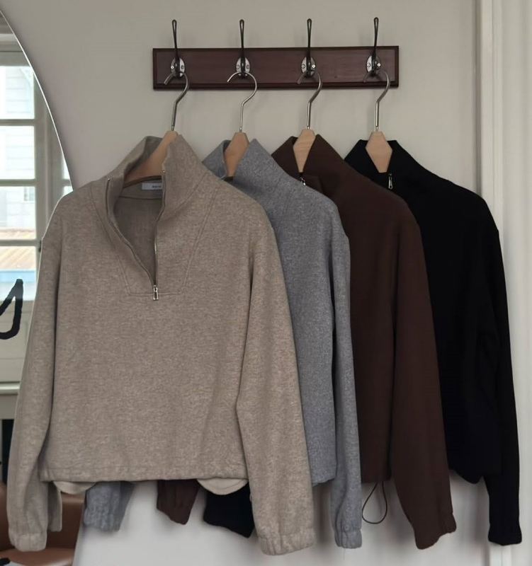 韓 拉鍊立領上衣 4色 size