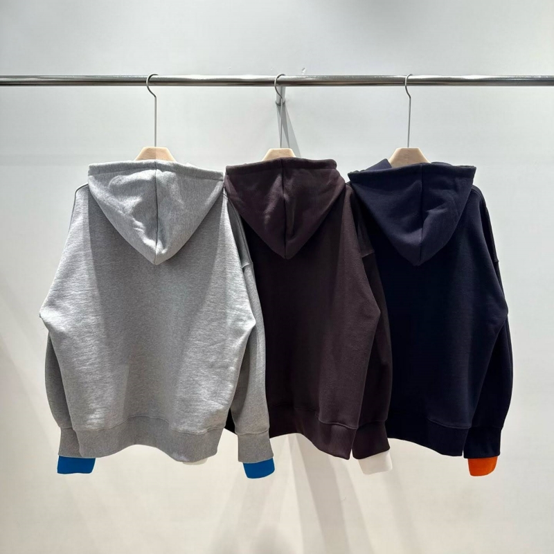 韓 配色袖口連帽上衣 3色