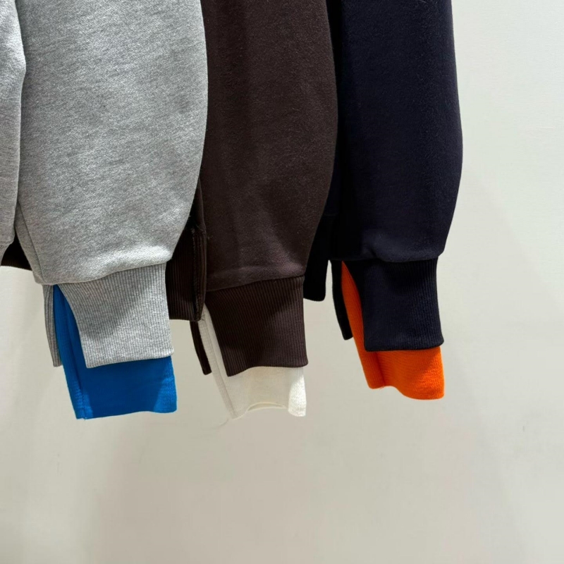 韓 配色袖口連帽上衣 3色