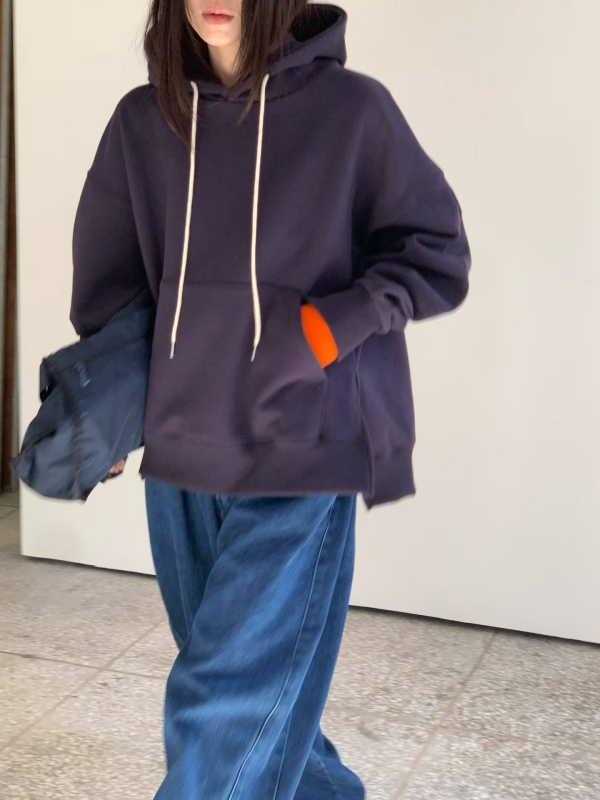 韓 配色袖口連帽上衣 3色