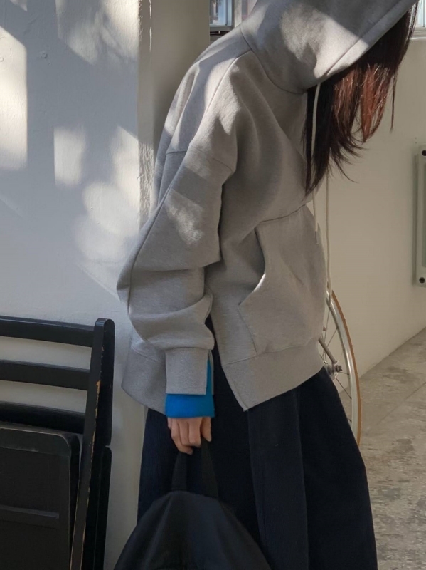 韓 配色袖口連帽上衣 3色