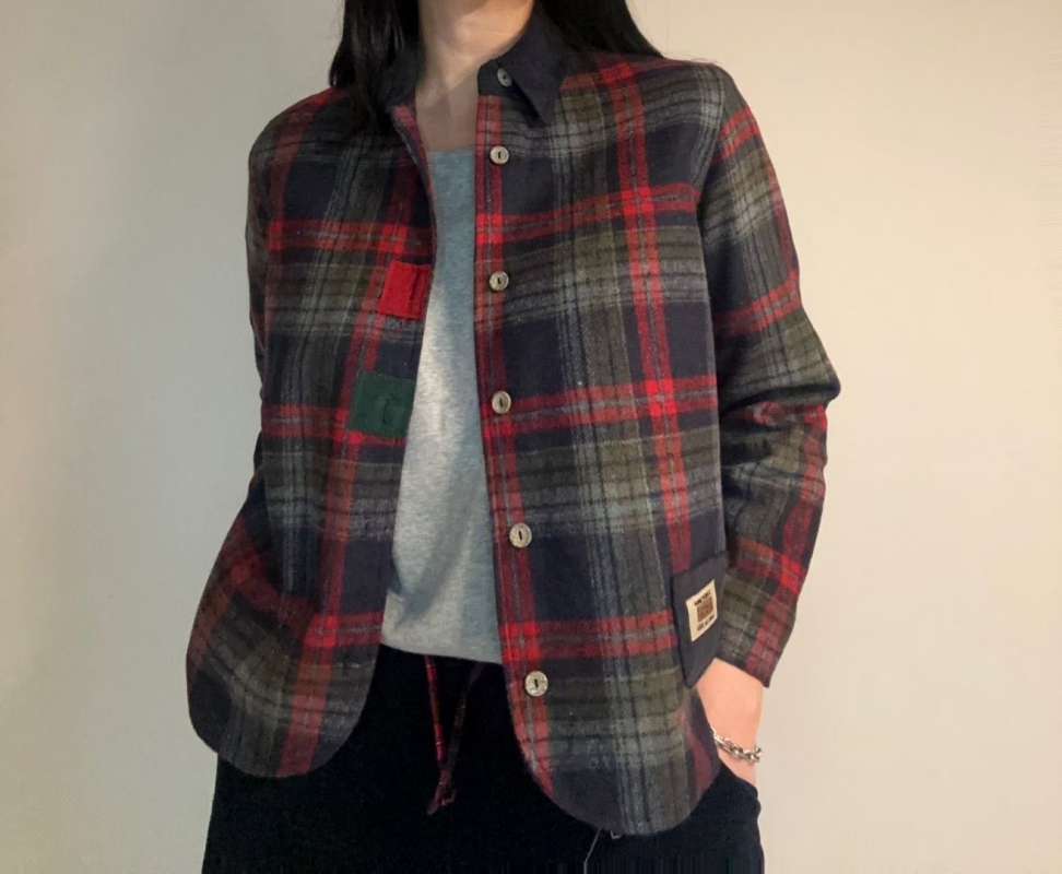 韓 配色領格文襯衫 2色