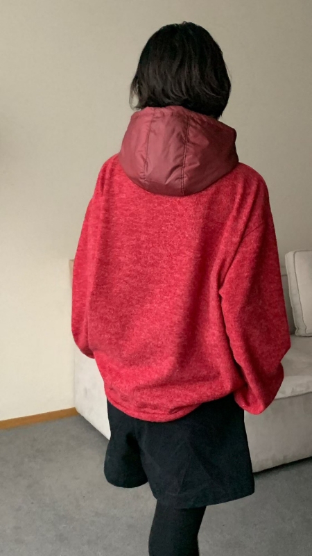 韓 混色感拉鍊連帽上衣 4色 size