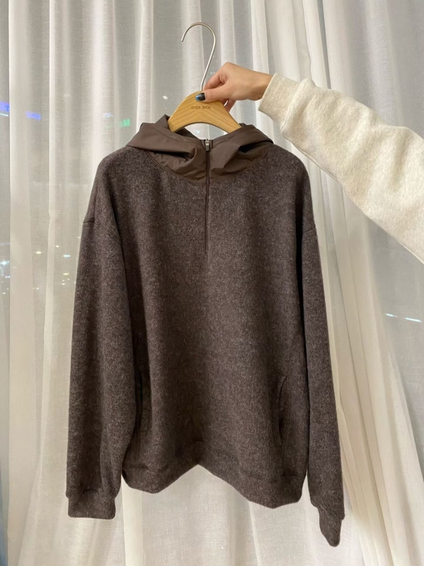 韓 混色感拉鍊連帽上衣 4色 size