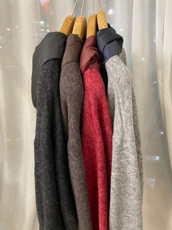 韓 混色感拉鍊連帽上衣 4色 size