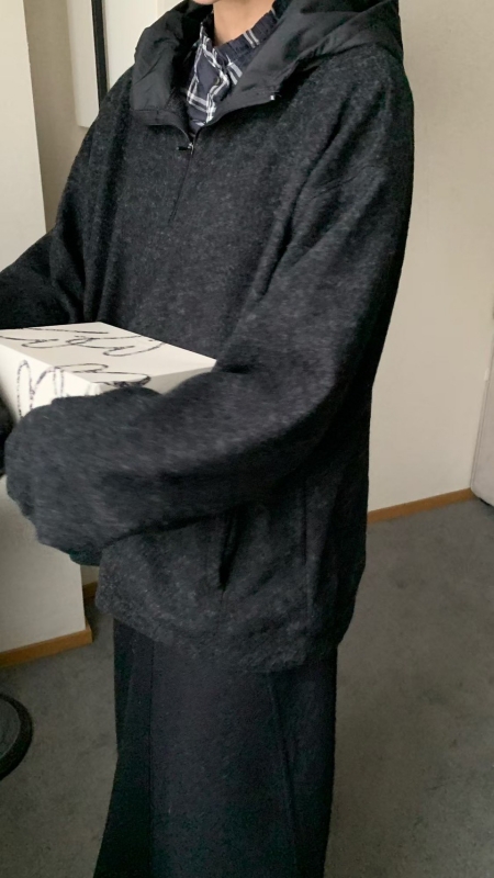 韓 混色感拉鍊連帽上衣 4色 size