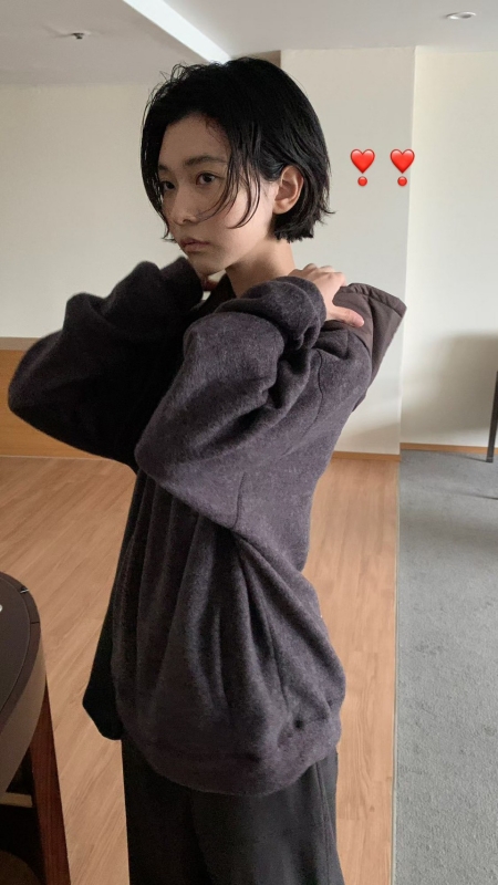 韓 混色感拉鍊連帽上衣 4色 size