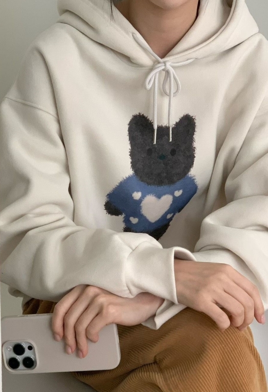 韓 連帽熊上衣 2色 size