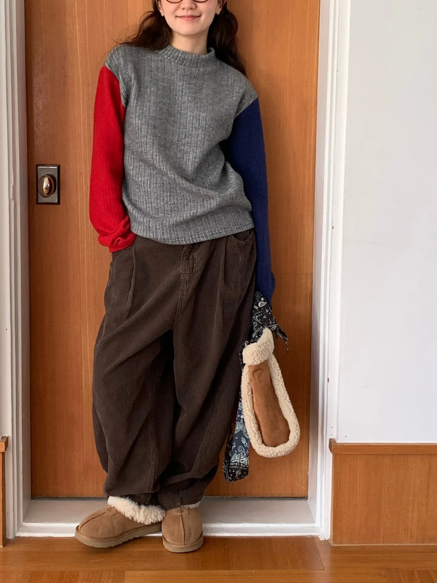 韓 雙袖配色上衣 3色