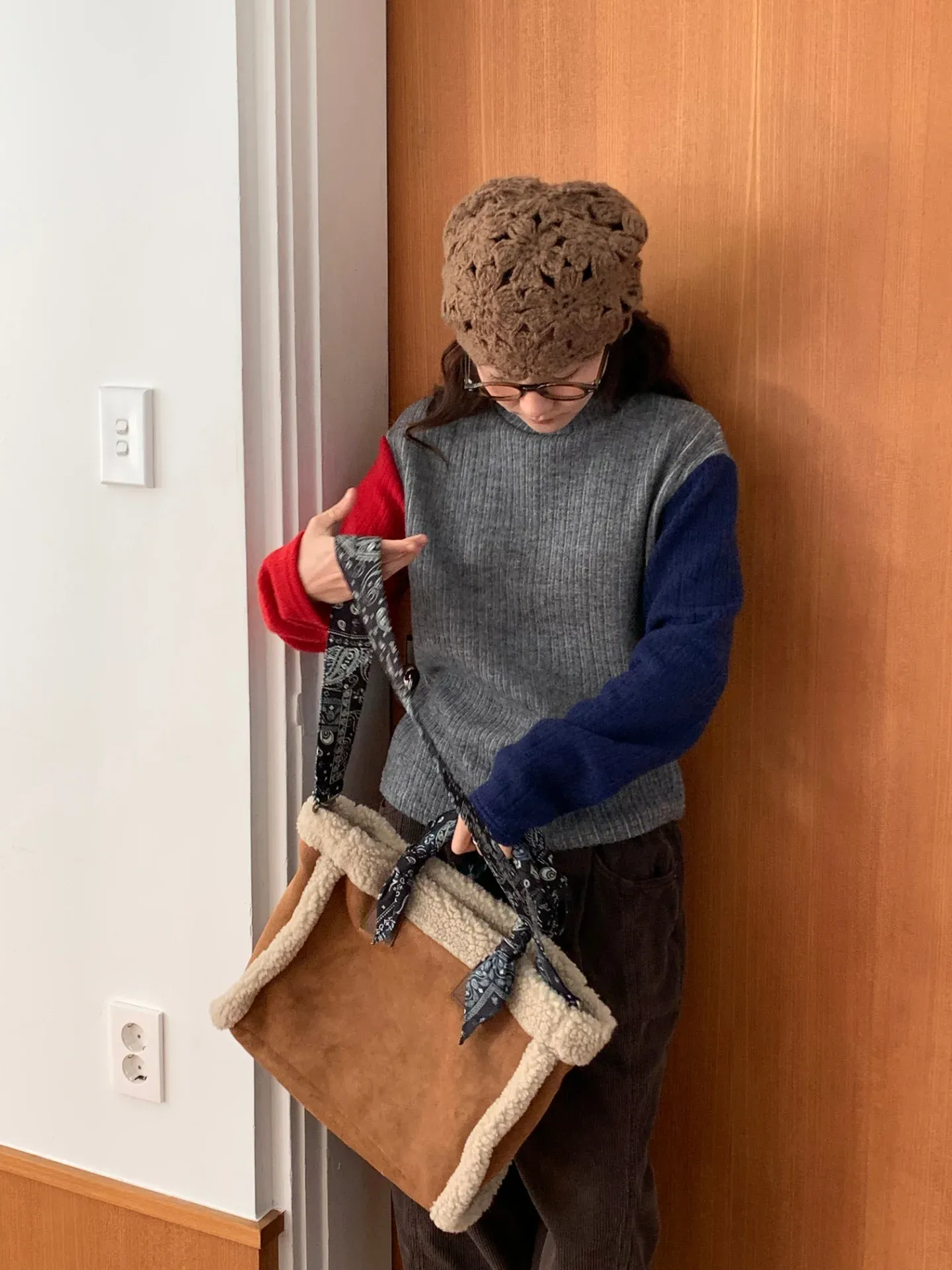 韓 雙袖配色上衣 3色