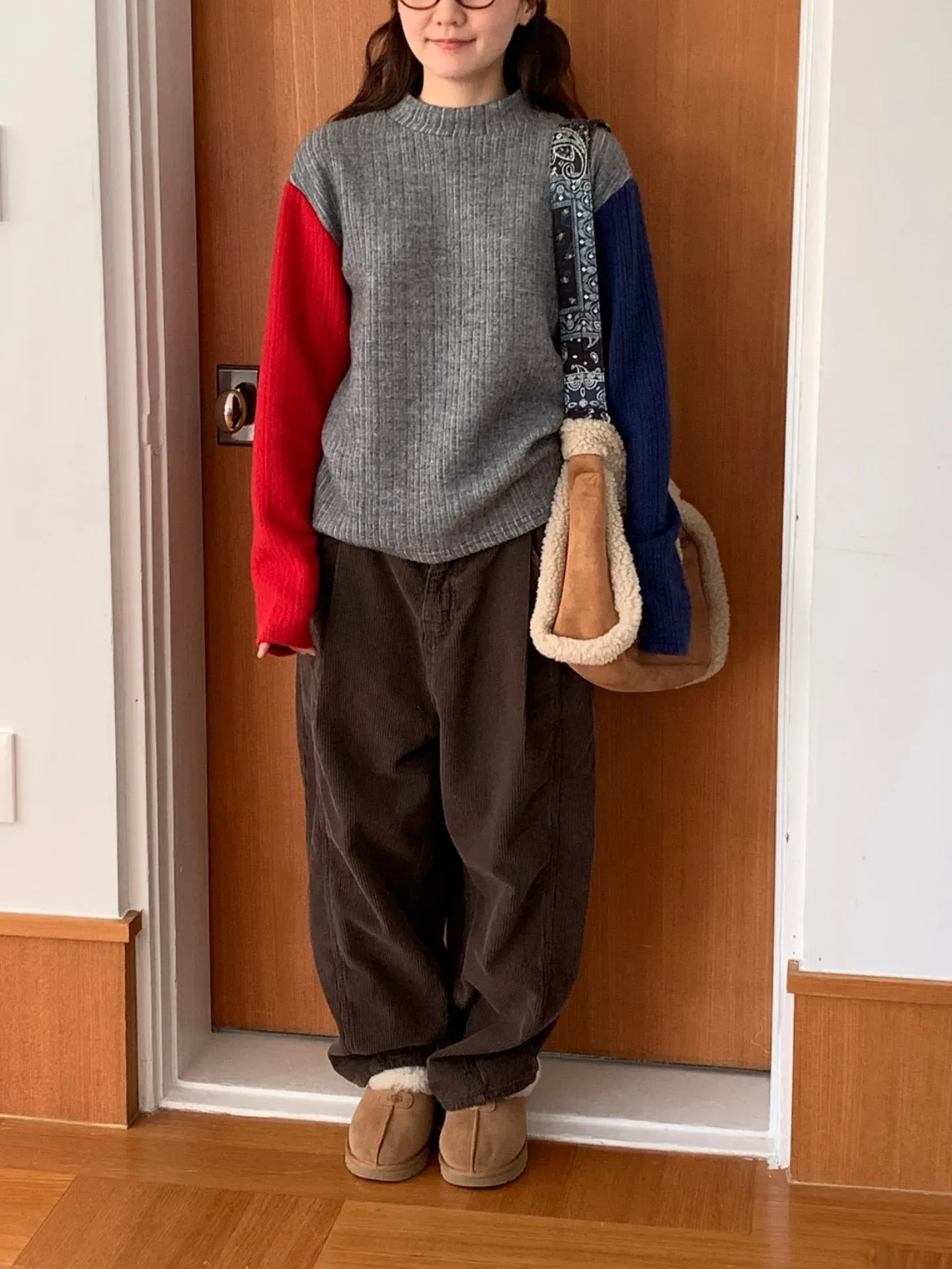 韓 雙袖配色上衣 3色