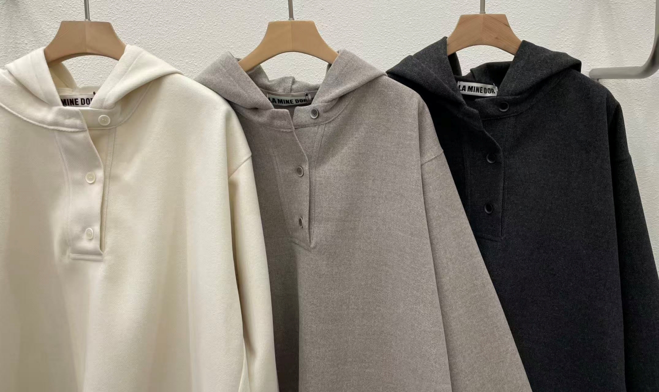 韓 三釦連帽上衣 3色 size