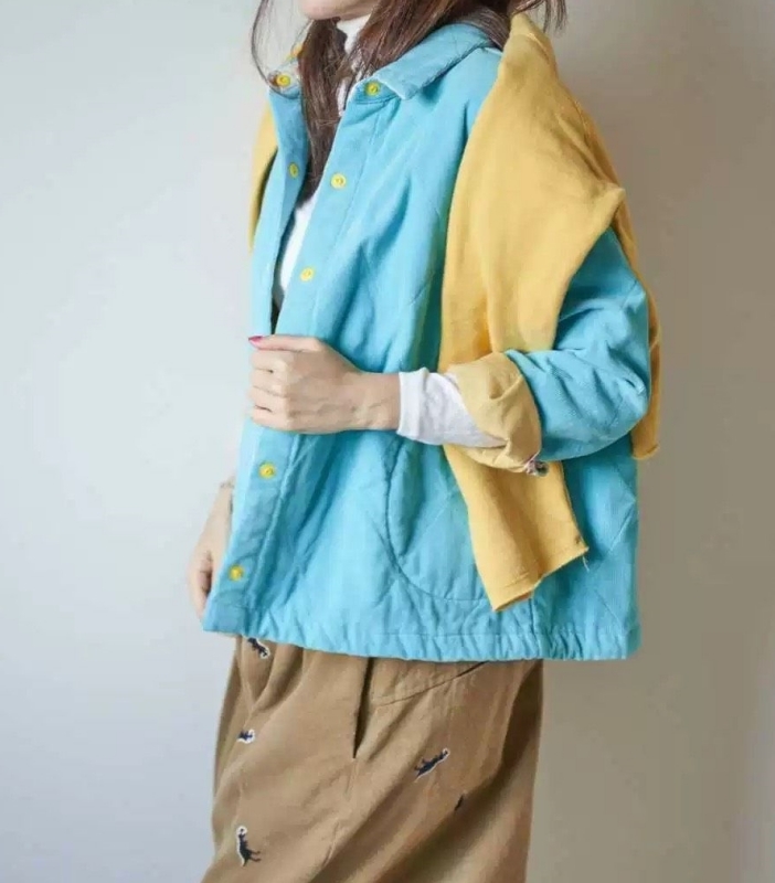 韓 配色圓釦襯衫 3色