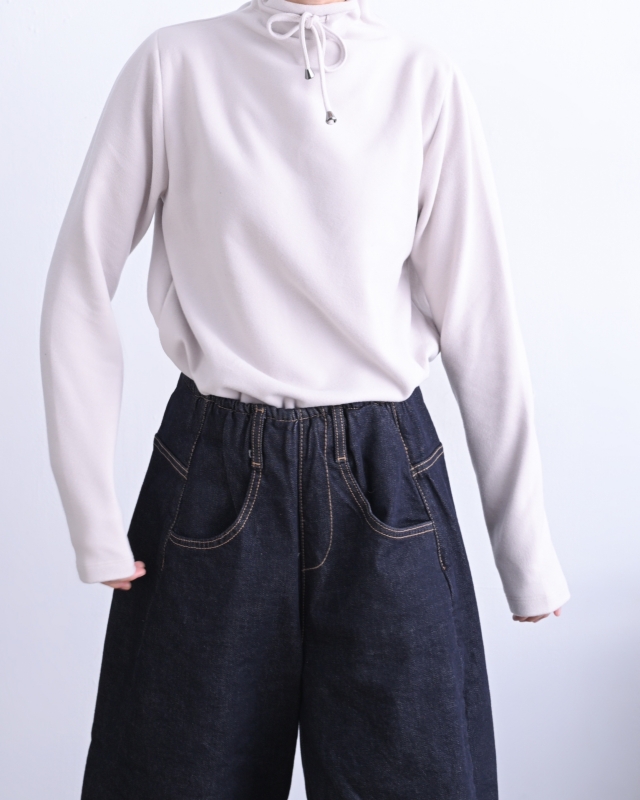 韓 領拉繩上衣 4色 size