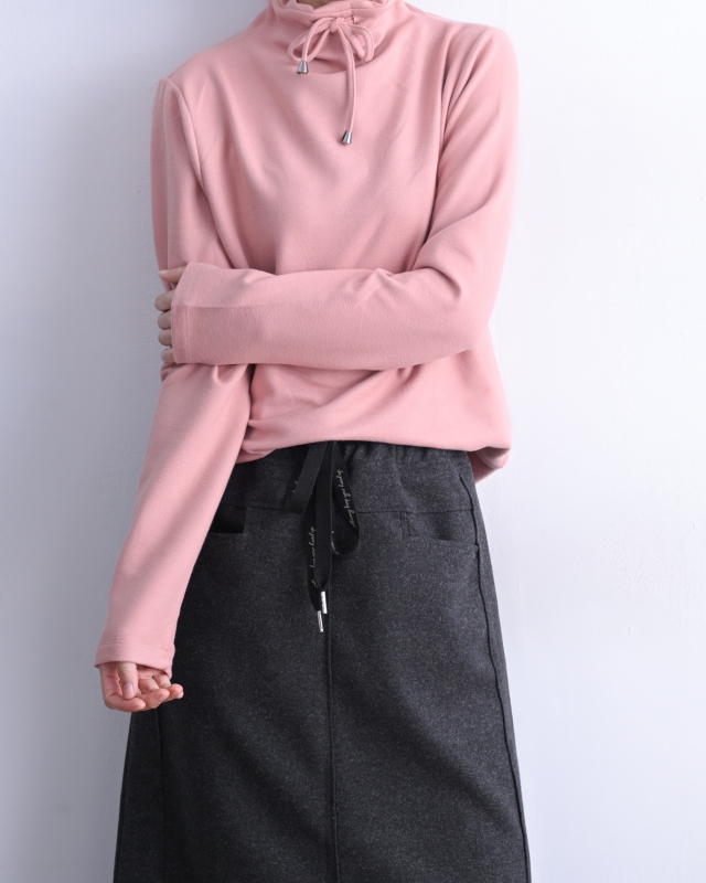 韓 領拉繩上衣 4色 size