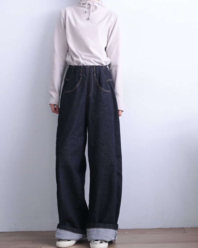 韓 領拉繩上衣 4色 size