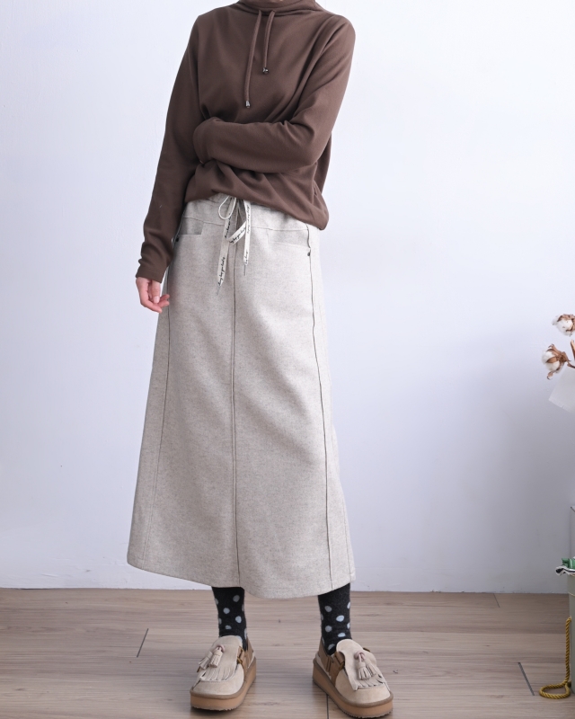 韓 領拉繩上衣 4色 size