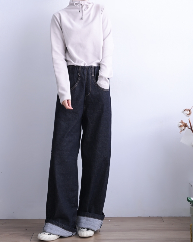 韓 領拉繩上衣 4色 size