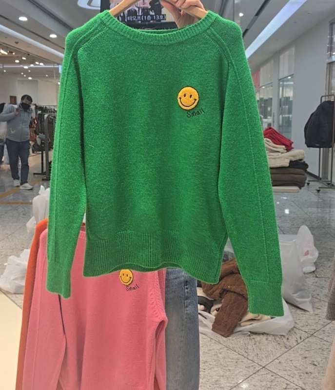 韓 黃笑臉上衣 5色 size