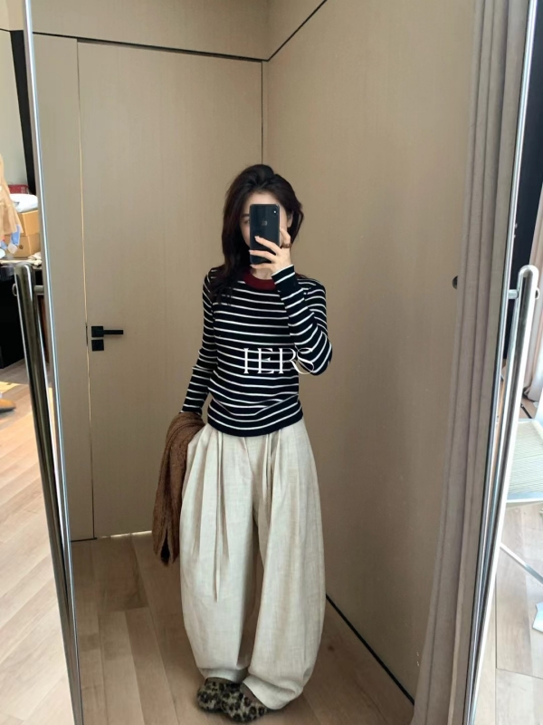 韓 袖配色線上衣 3色