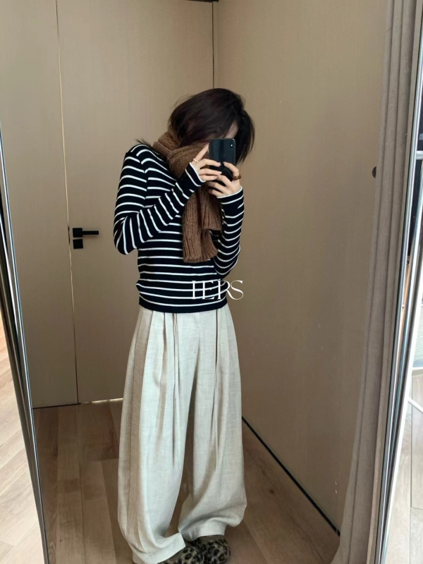 韓 袖配色線上衣 3色