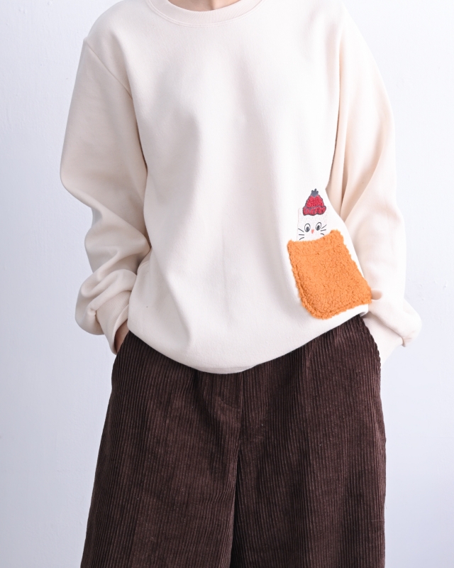 韓 貓咪口袋上衣 2色 size