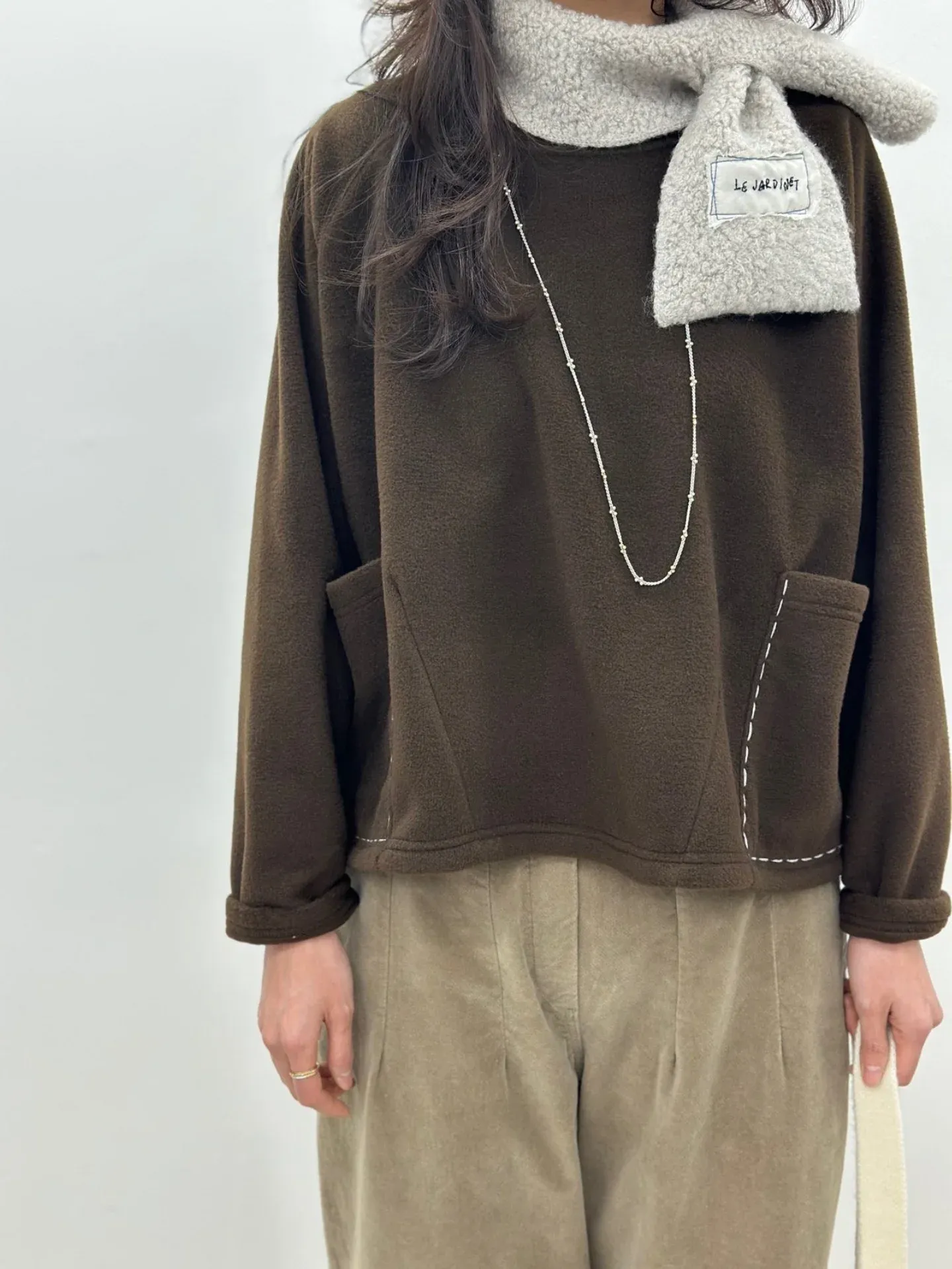 韓 縫線口袋上衣 4色