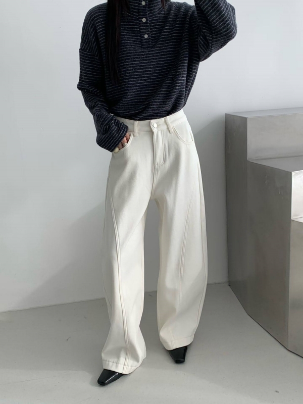 韓 三釦細條文上衣 4色