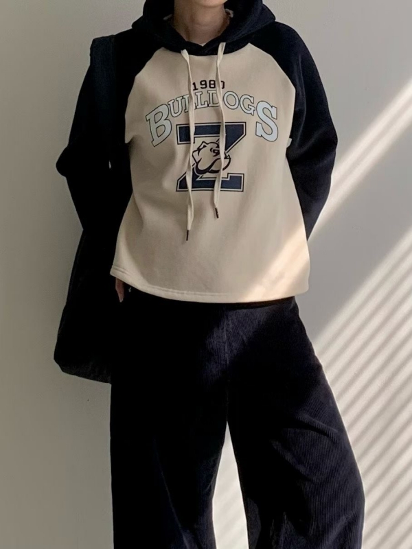 韓 拚色Z連帽上衣 2色