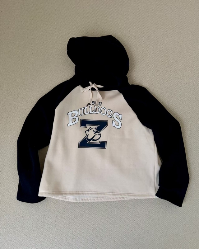 韓 拚色Z連帽上衣 2色