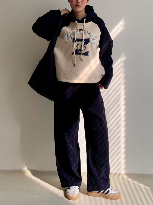 韓 拚色Z連帽上衣 2色