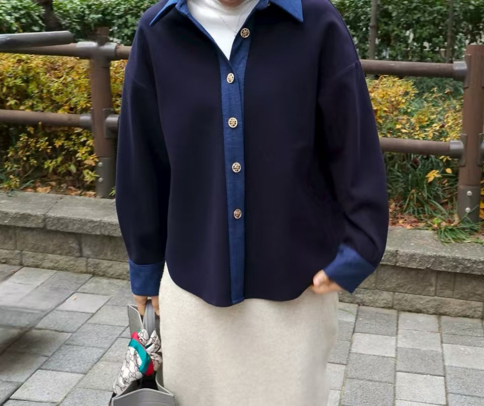 韓 藍領短版襯衫 3色