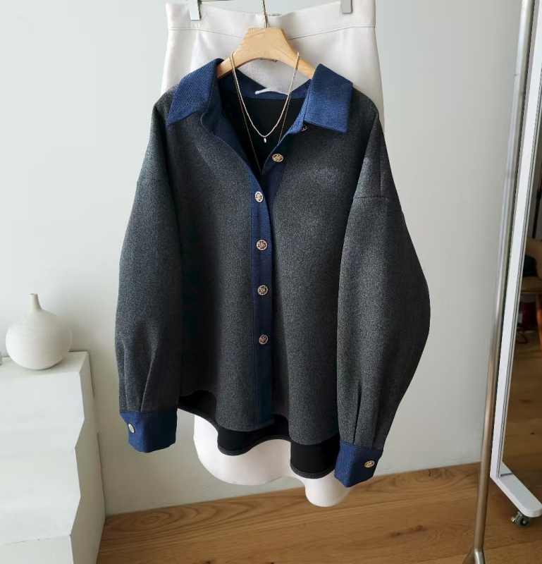 韓 藍領短版襯衫 3色