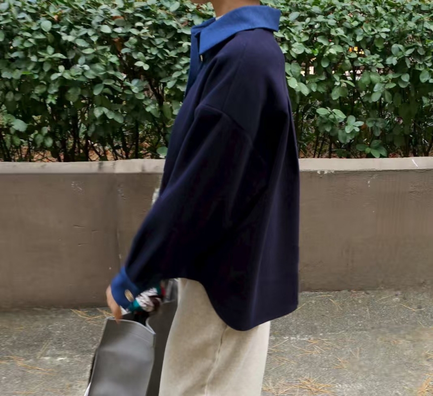 韓 藍領短版襯衫 3色