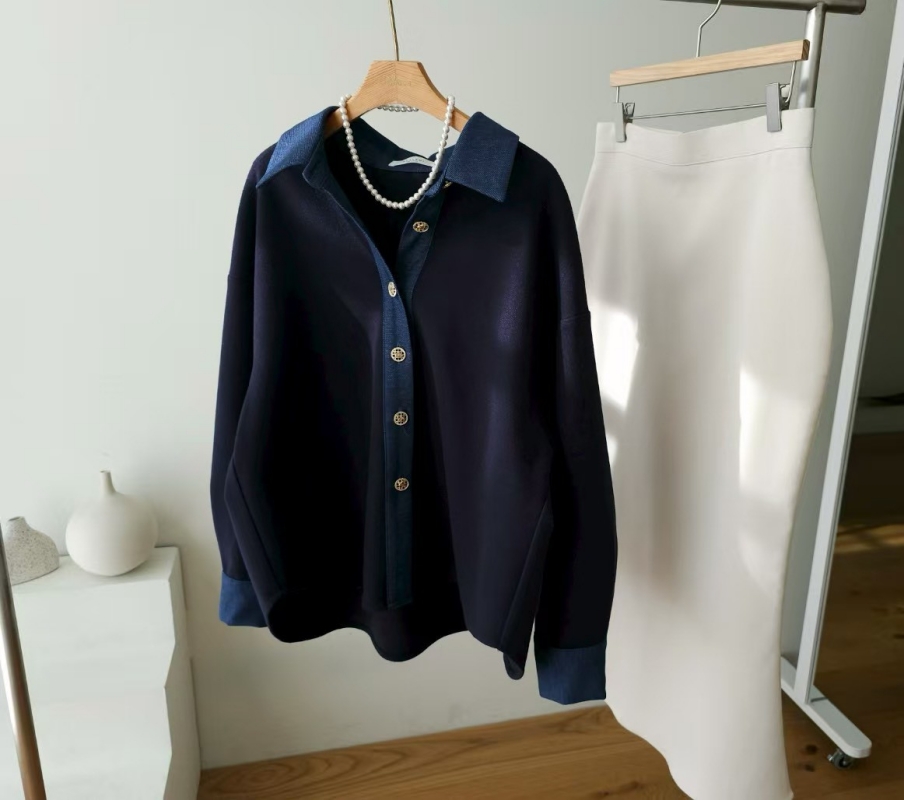 韓 藍領短版襯衫 3色