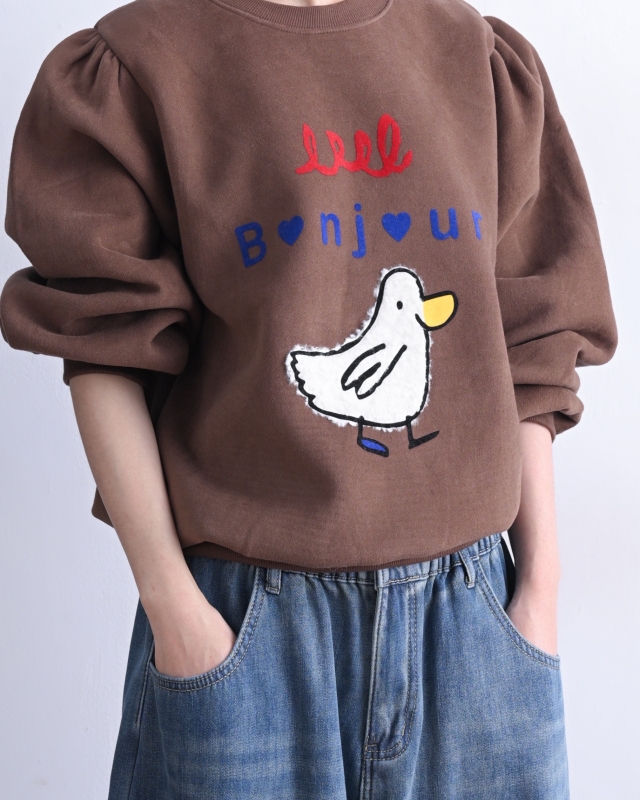 韓 袖抓褶阿鴨上衣 3色 size