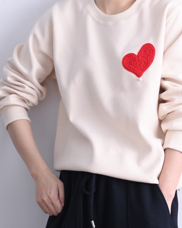 韓 愛心小珍珠上衣 3色 size