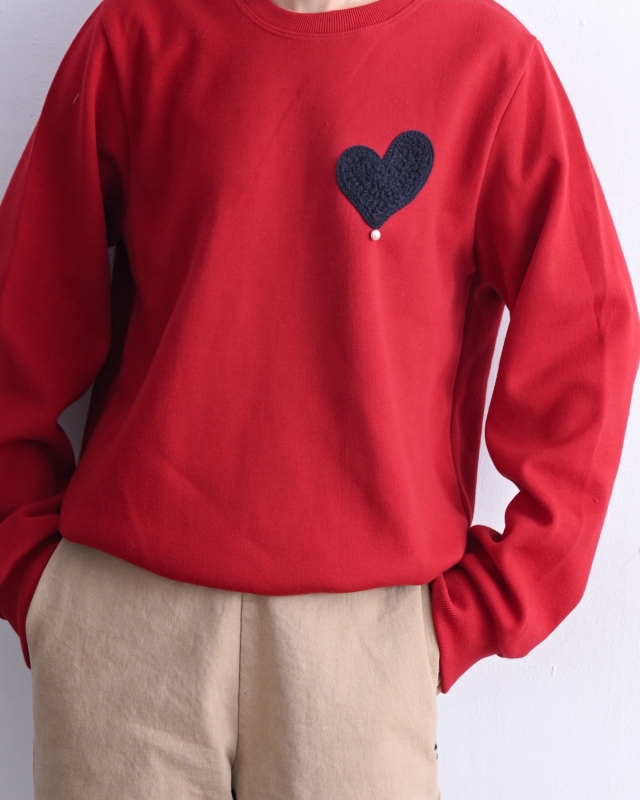 韓 愛心小珍珠上衣 3色 size