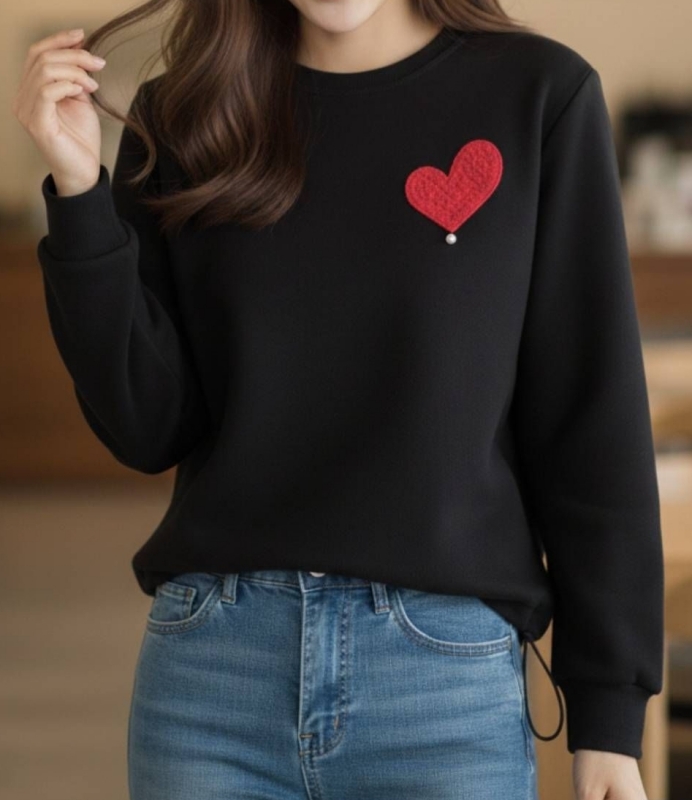 韓 愛心小珍珠上衣 3色 size