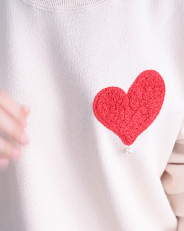 韓 愛心小珍珠上衣 3色 size