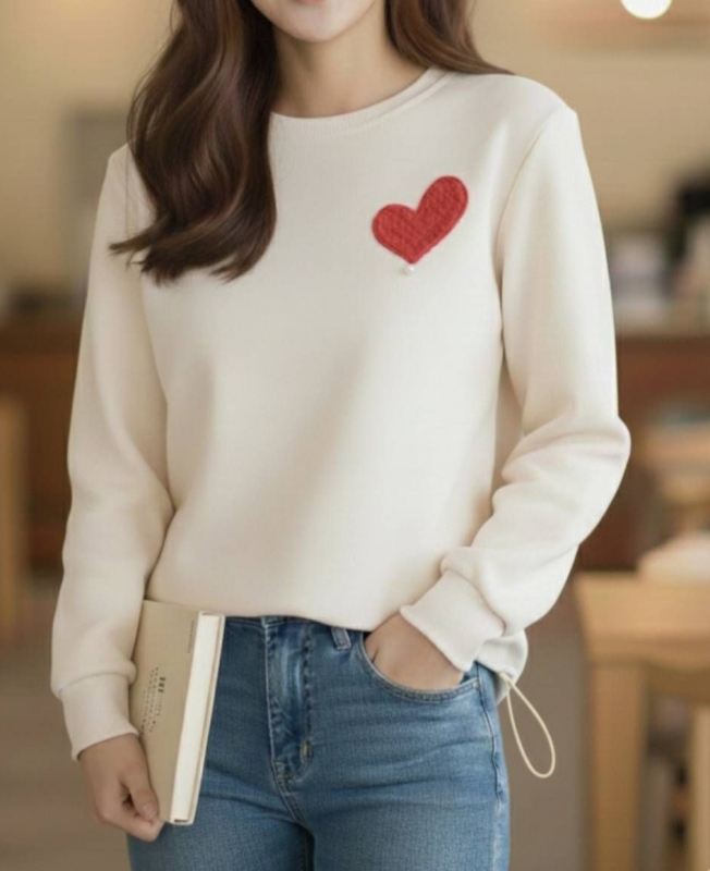 韓 愛心小珍珠上衣 3色 size