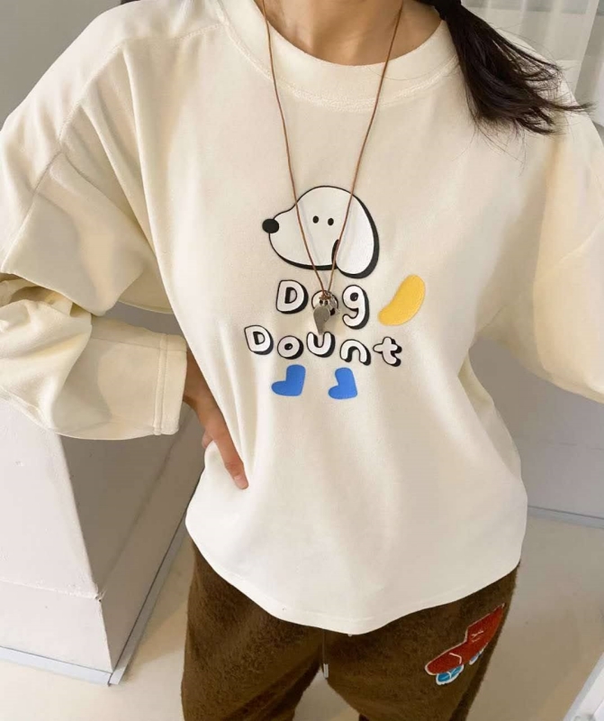 韓 狗狗細絨上衣 4色 size